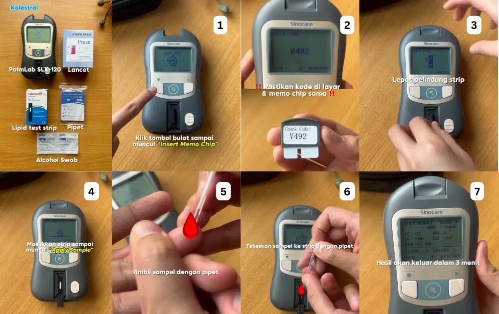 cek lipid kolesterol palm lab sinocare